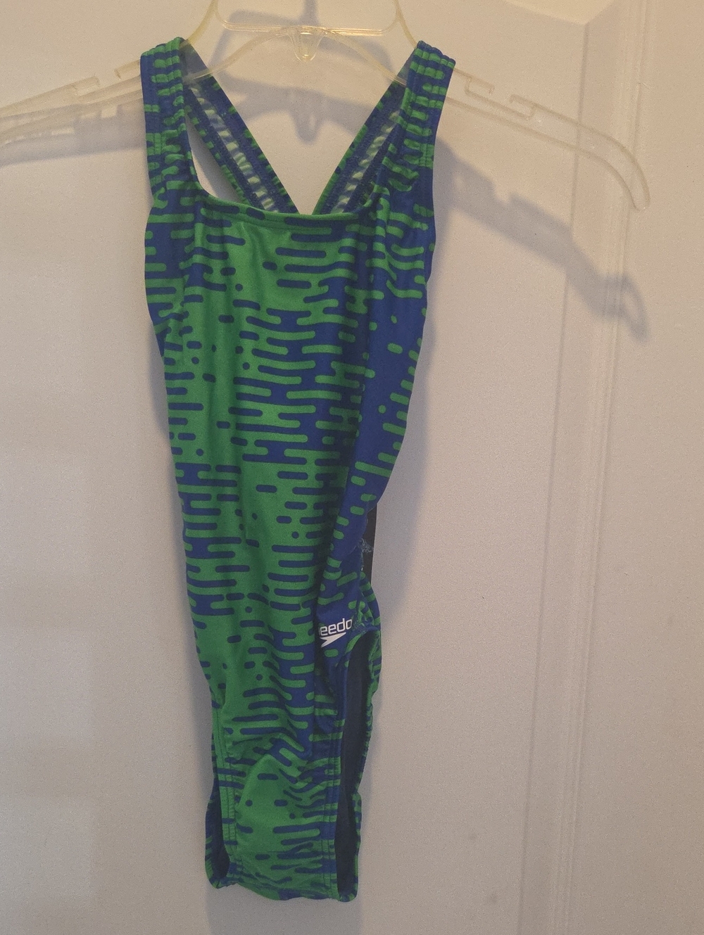 Speedo Blue and Green Patterned Girls' One-Piece Swimsuit
